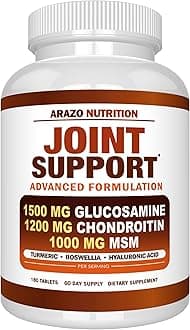Glucosamine Chondroitin Turmeric Msm Boswellia - Joint Support Supplement for Relief 180 Tablets for Bones, Back, Knees, Hands (180 Tablets)