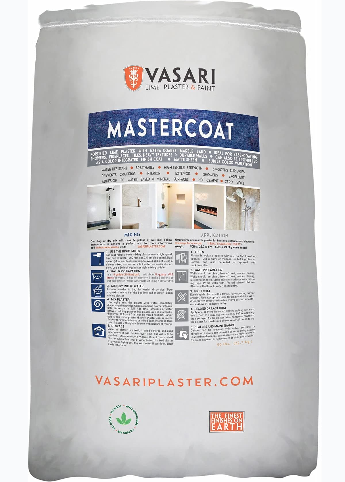 Plaster MasterCoat (also used as Shower Base Coat, Dry Mix - 50 lbs)