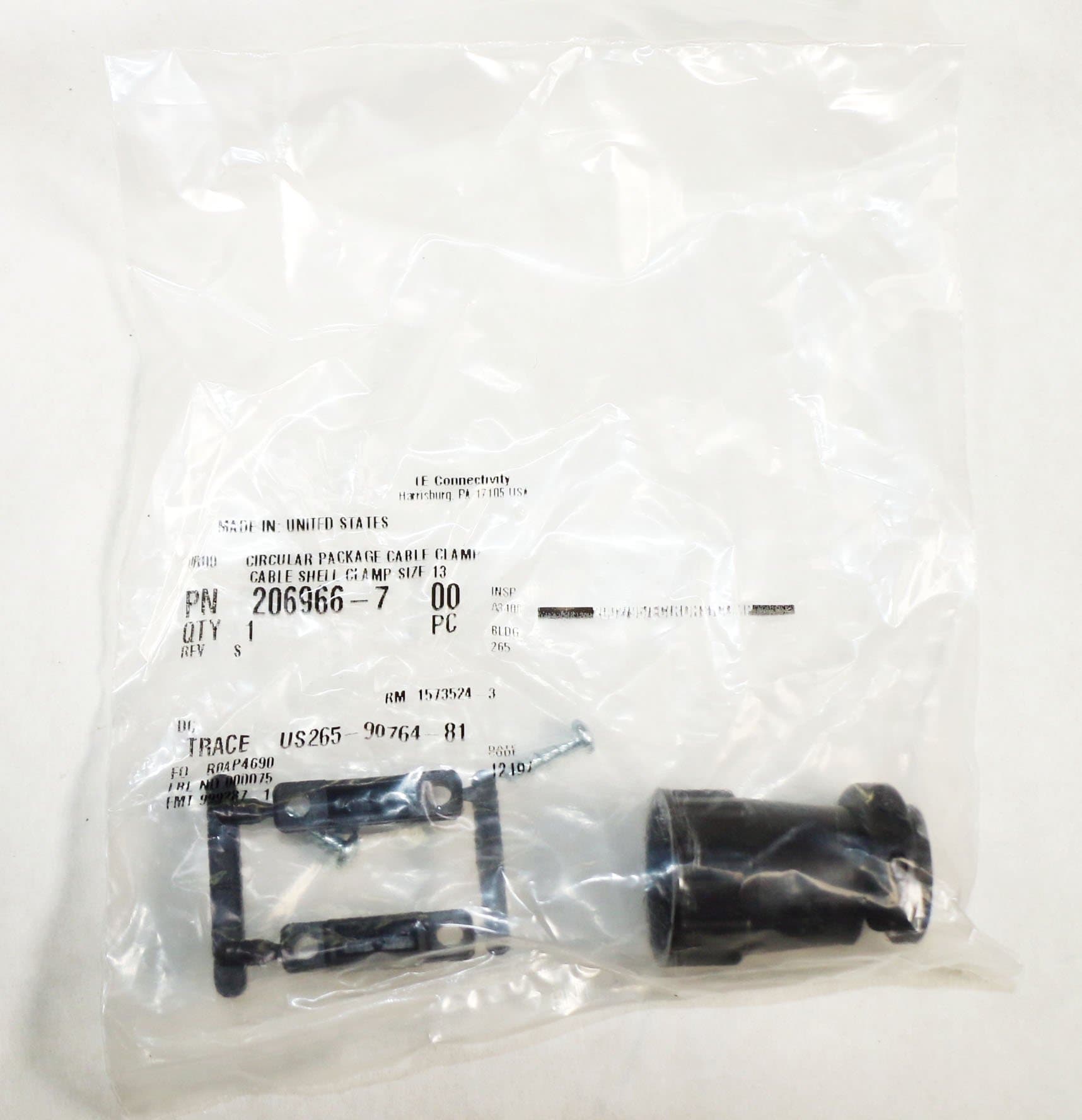 TE CONNECTIVITY/AMP 206966-7 CIRCULAR CABLE CLAMP, SIZE 13, THERMOPLASTIC