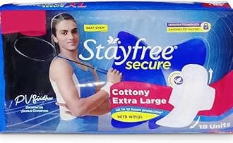 Secure Cottony Sanitary Pads For Women With Wings - Extra Large, Pack of 18