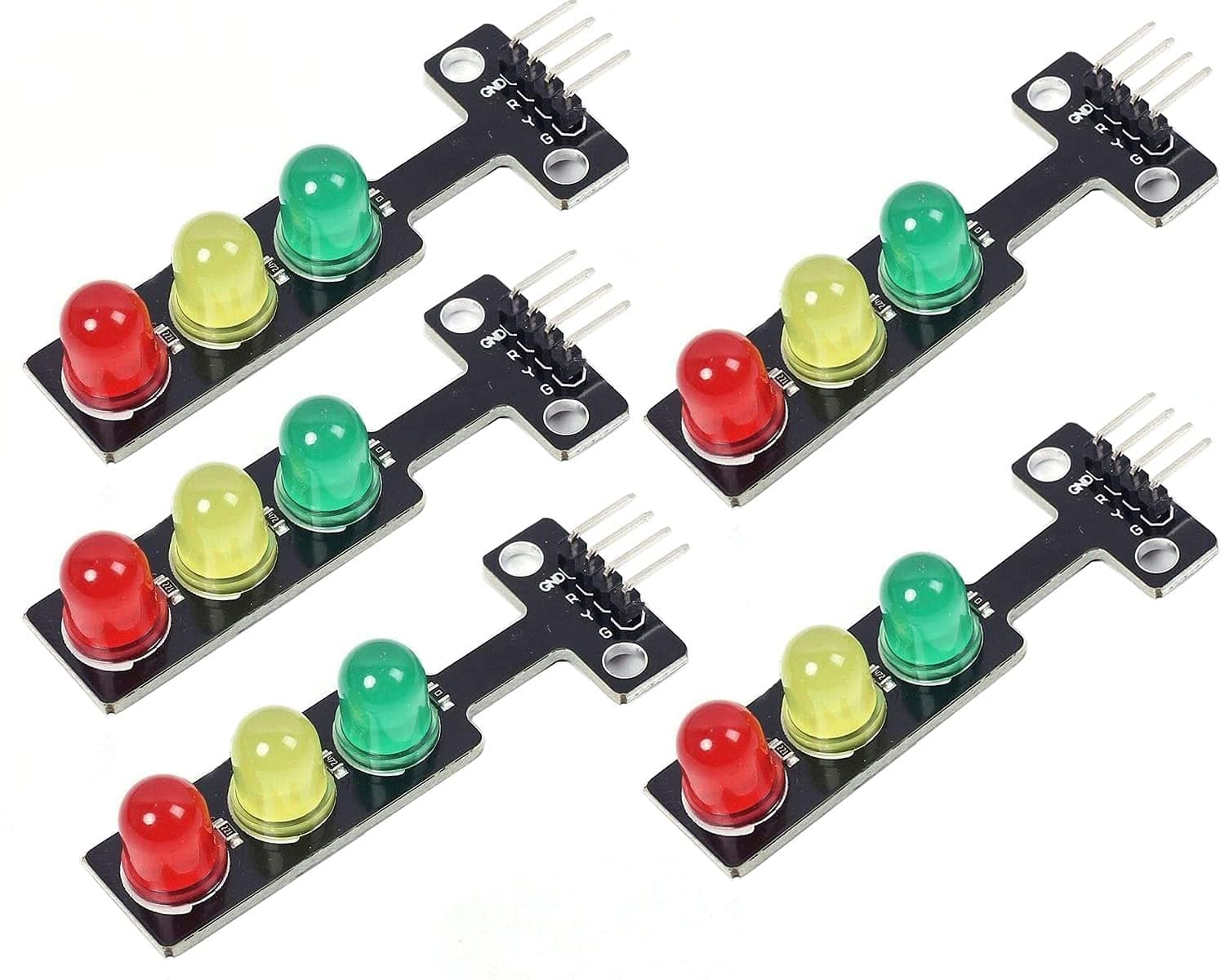 Adeept 5PCS Mini Traffic Light LED DC 5V 5mm Display Module for Arduino Creative DIY Project Kit, Raspberry Pi, Traffic Light for Traffic System Model