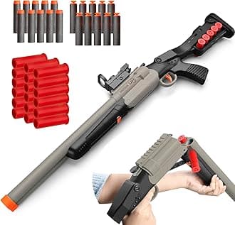 - Safe Toy Double Barrel Gun for Boy with Ejecting Shell Soft Bullets,Realistic Model Shotgun Toys Foam Blaster Play Gun Toy with Soft Bullet Look Real Hunting Action for Children (Shootgun_2)
