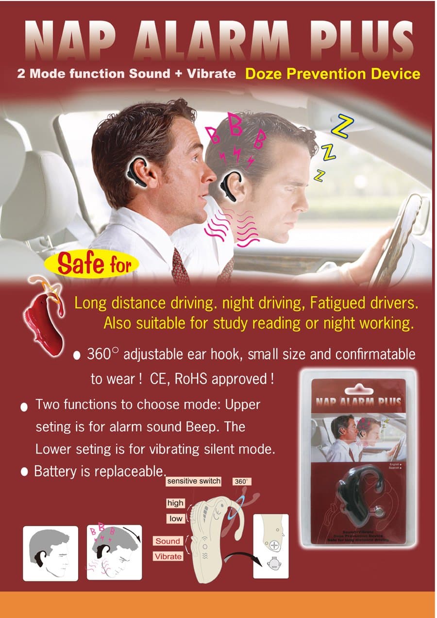 Driver NAP Alarm + 2 in 1 include Long Lasting Battery