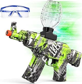 Anstoy Electric with Gel Gun Blaster AEG AKM-47 Splat Gun Automatic Toy Gun for Christmas, Halloween, Birthday Gift, Adults, Ages 14+