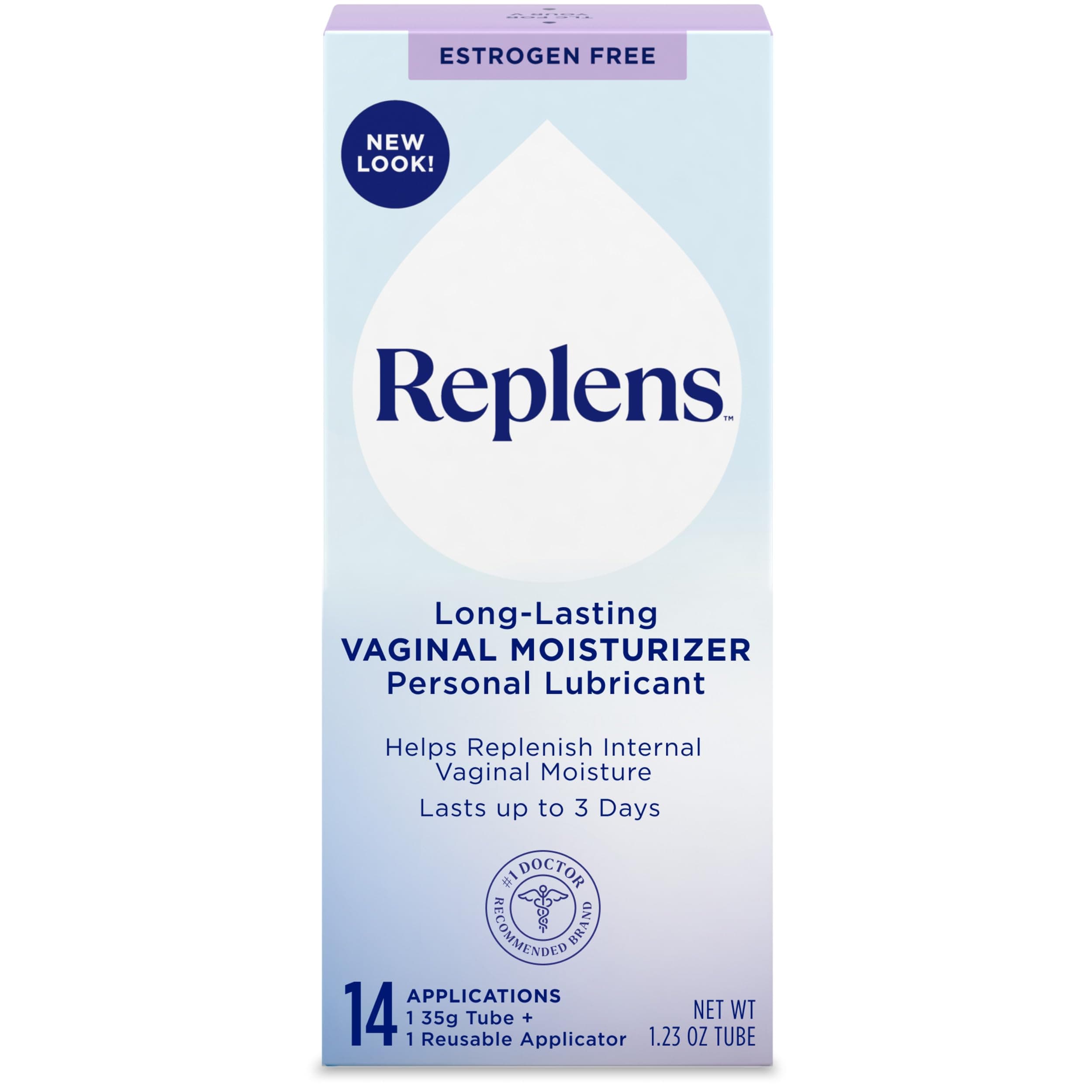 Replens Long-lasting Vaginal Moisturizer With Reusable Applicator, 14 Applications