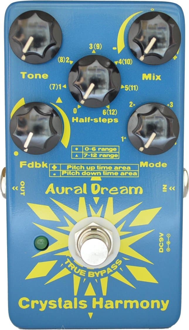 Aural Dream Crystals Harmony Guitar Pedal includes 4 modes Delay Harmony and Pitchshifting 24 simetones for creating cascaded crystal particles effects