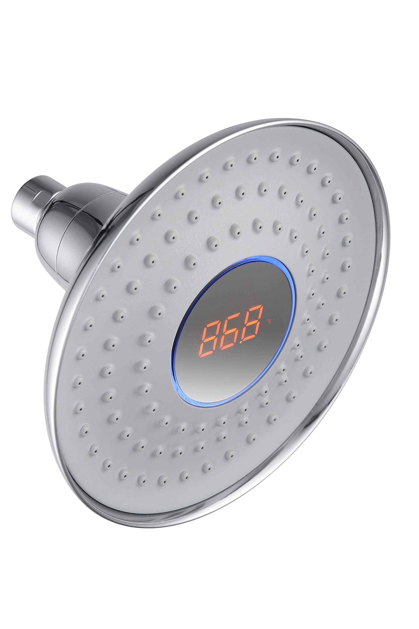 ARTRIE-EDAT01-Hydro-Powered ABS Over-Head Shower, Display Temperature & LED, No Electric Connection or Battery Reqd. (6 inch, Chrome)