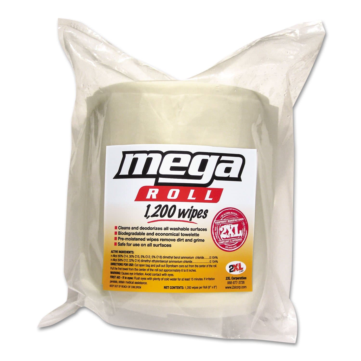 Gym+Wipes+Mega+Roll+Refill%2c+8+x+8%2c+White%2c+1200%2fRoll%2c+2+Rolls%2fCarton