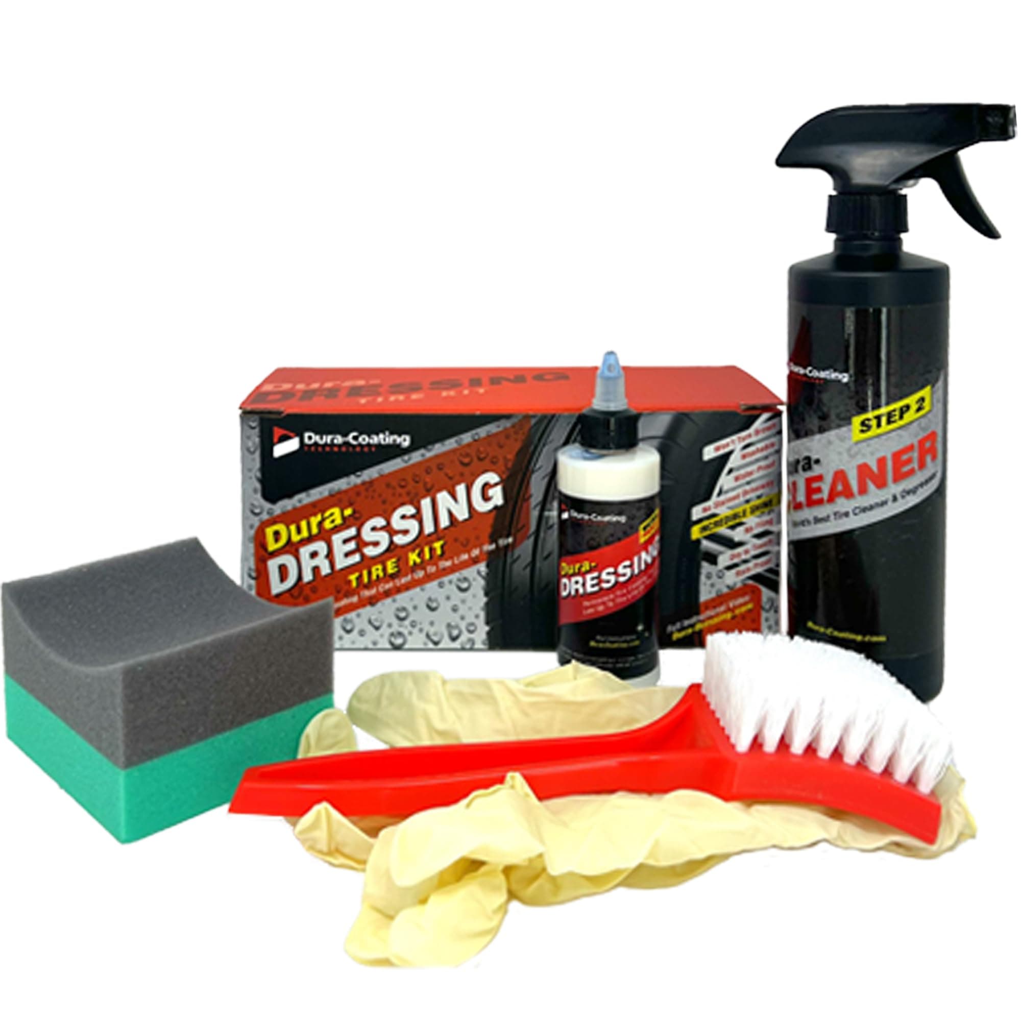 Dressing Total Tire Kit, Single Car Kit - All Inclusive Tire Shine, and Cleaner Kit for a Lasting Shine and Brilliant Finish - 16 Ounce Tire Cleaning Spray - Made in The USA