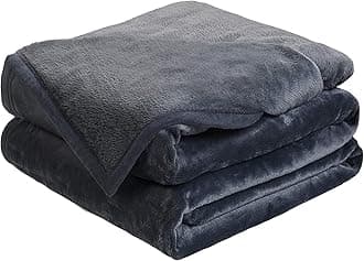 EASELAND Soft California King Blanket Warm Fuzzy Microplush Lightweight Thermal Fleece Blankets for Couch Bed Sofa,102X108Inch,Dark Grey