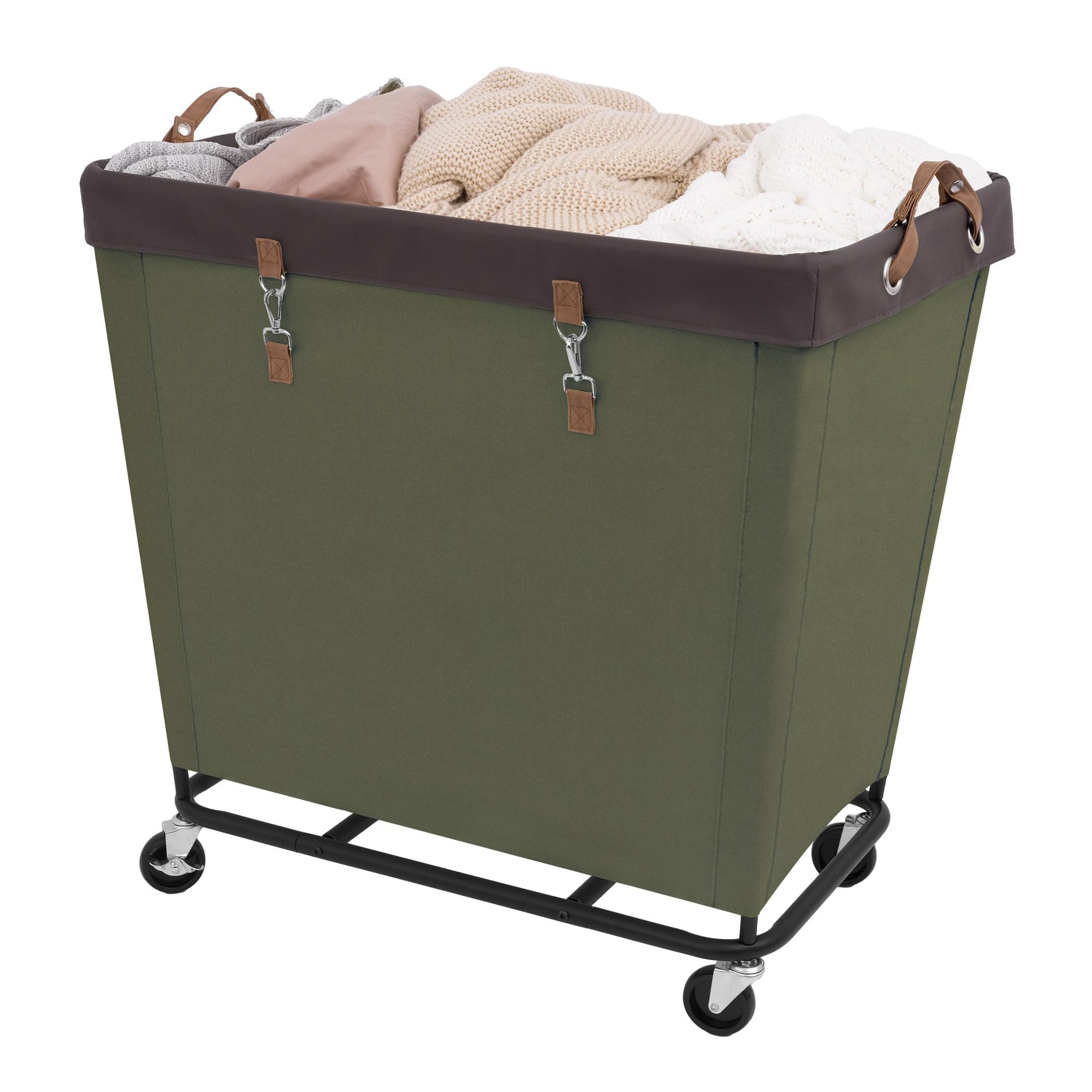 StorageWorks 320L Laundry Basket with Wheels, Extra Large Rolling Hampers for Clothing Organizer, Dirty Clothes Basket for Hote, Home, Closet, Dorm, Green