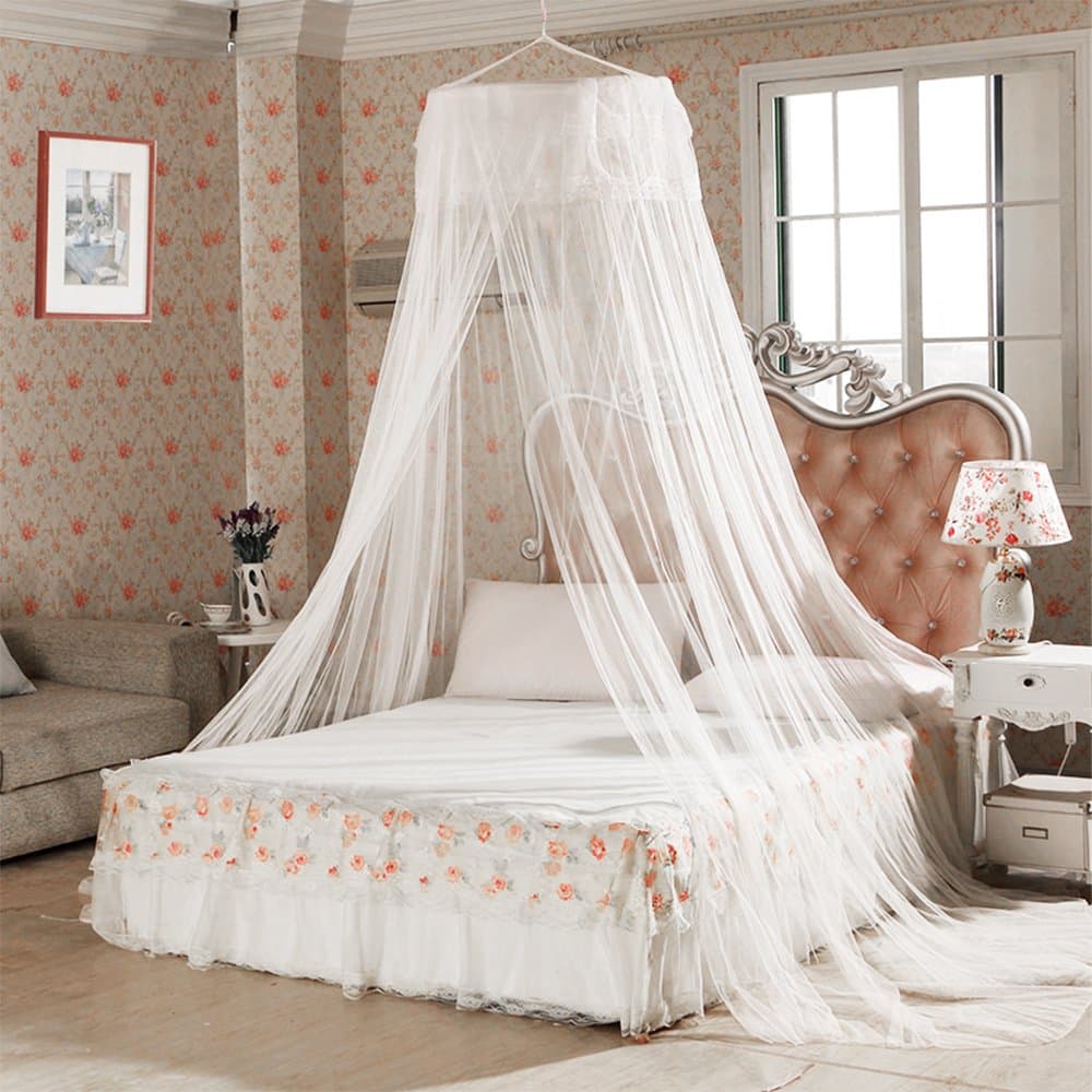 Bed Net, Vitutech Bed Mosquito Net Canopy Mosquito White Bed 2 Meter Continuous Coverage for Home Travel and Garden