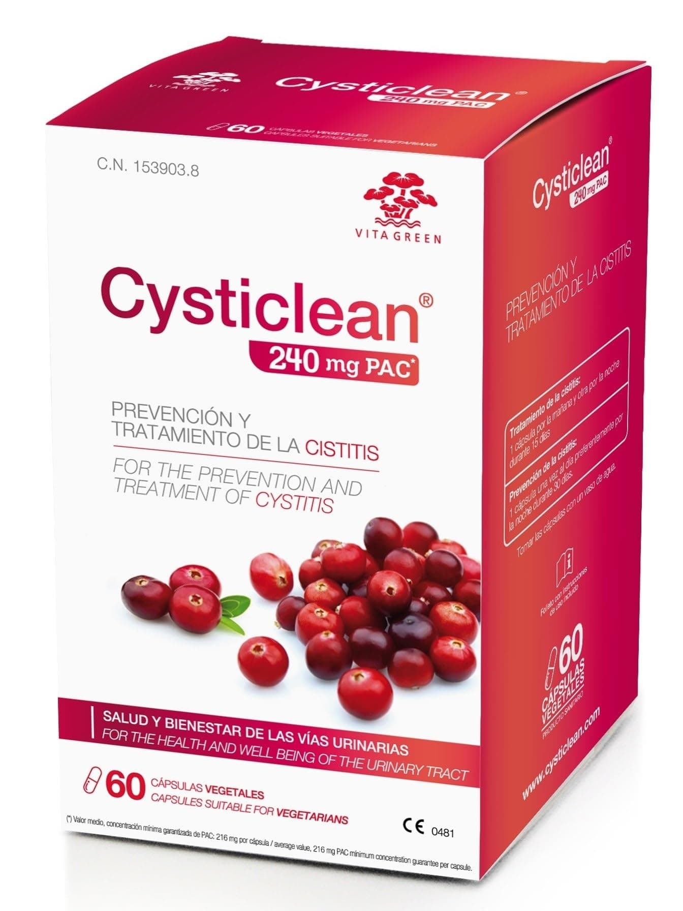 240mg PAC 60 Capsules by CYSTICLEAN