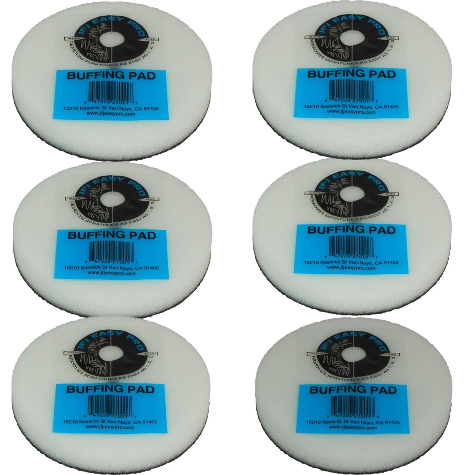 JFJ 6 Pack Original Easy Pro Buffing Pads