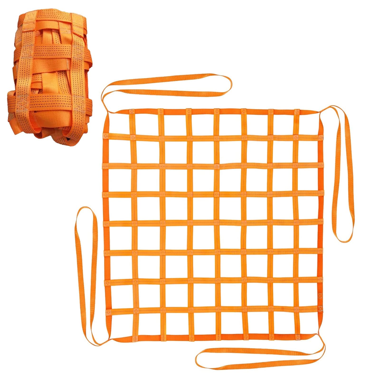 Safety Lifting Straps, Flat Nylon Sling Hoisting Net - 3.3' x 3.3'ft Cargo Lifting Nets, 1100lbs Load Capacity for Construction Rigging & Moving