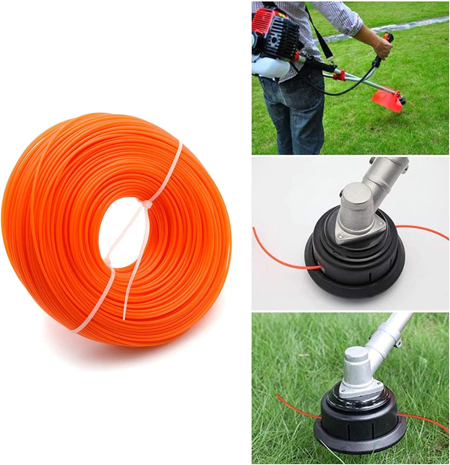 ROYAL AGRO ENGINEERING™ KV 3mm 50mtr Squer String Trimmer Line Nylon Cord Wire Square String Trimmer Line in Spool Grass Trimmer Replacement Mowers Tools(50m),Lawn Mower Accessories