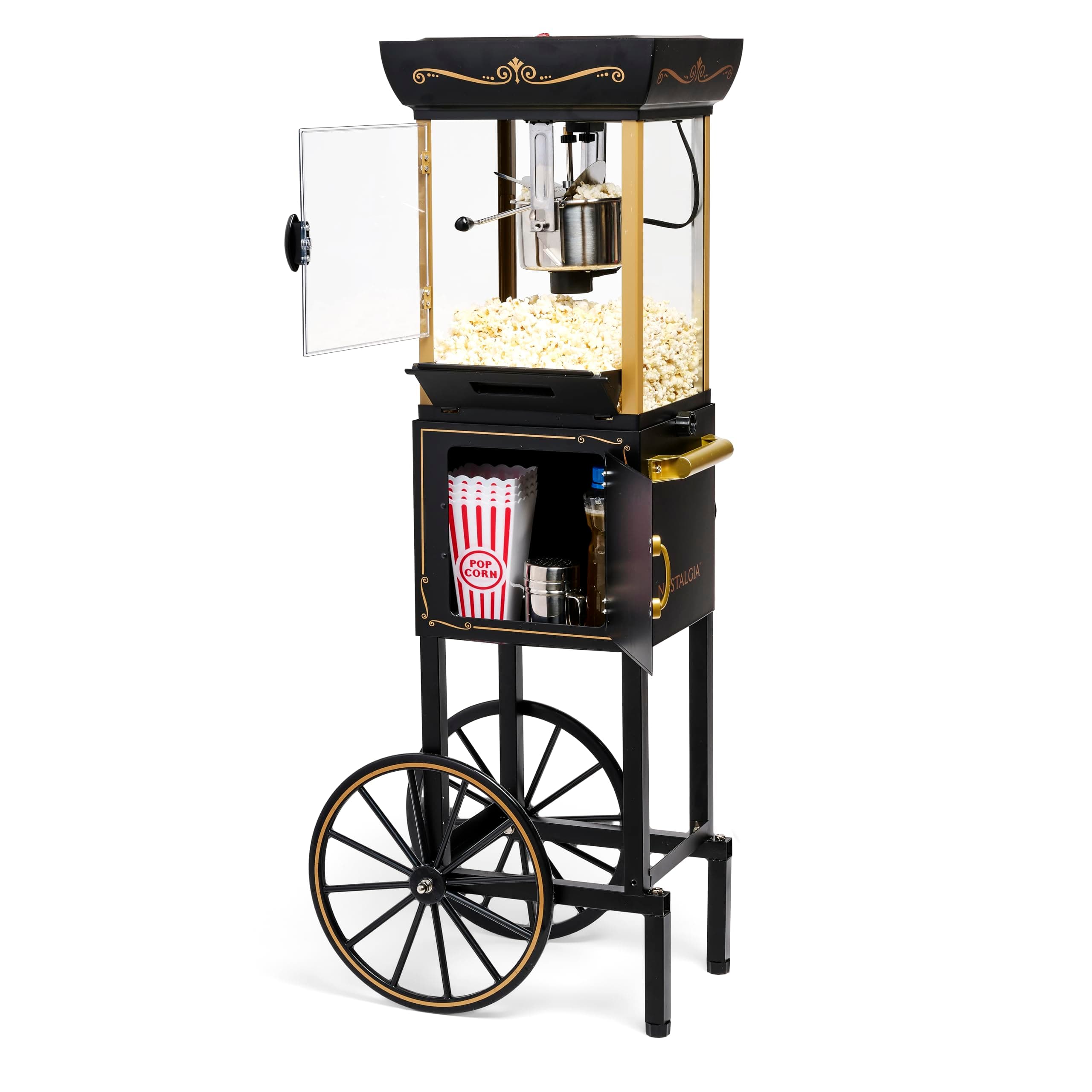 Nostalgia Popcorn Maker Machine - Professional Cart With 2.5 Oz Kettle Makes ...