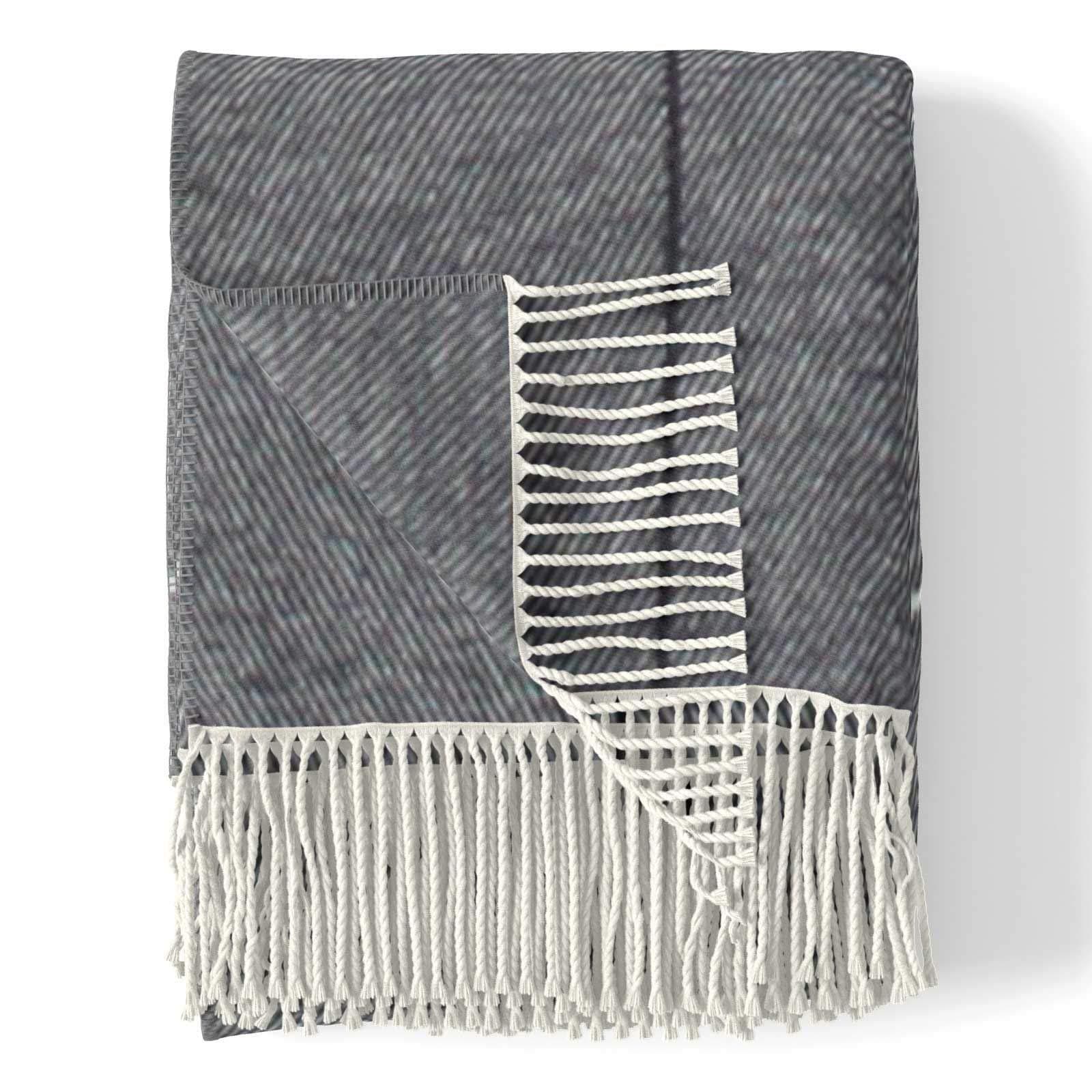 IT IDEAL TEXTILES Dingwall Check Throw Blanket, Tartan Check Tassel Blankets, Super Soft & Thick Woven Chair Sofa Bed Throws, 130cm x 170cm, Charcoal Grey