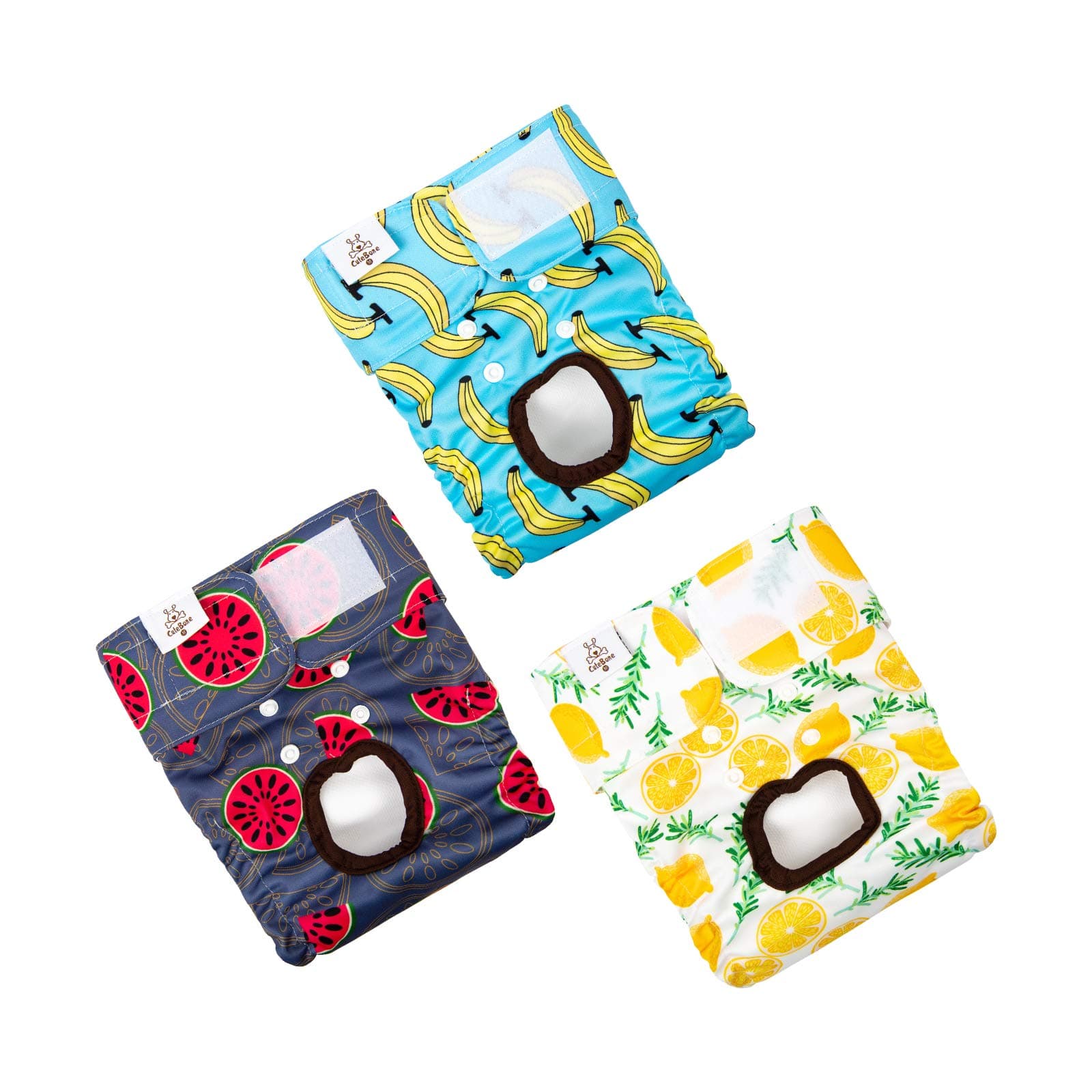 CuteBoneReusable Dog Diapers Female Small Medium Large 3 Pack Washable Doggie Diapers Puppy Period Pants for Doggy Heat Cycle Peeing D32S