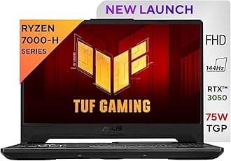 ASUS TUF Gaming A15, AMD Ryzen 7 7435HS, NVIDIA GeForce RTX 3050, 16GB RAM, 512GB SSD, FHD 144Hz 250 nits, 15.6", Windows 11, MS Office, Black, 2.30KG, FA506NCR-HN075WS Gaming Laptop
