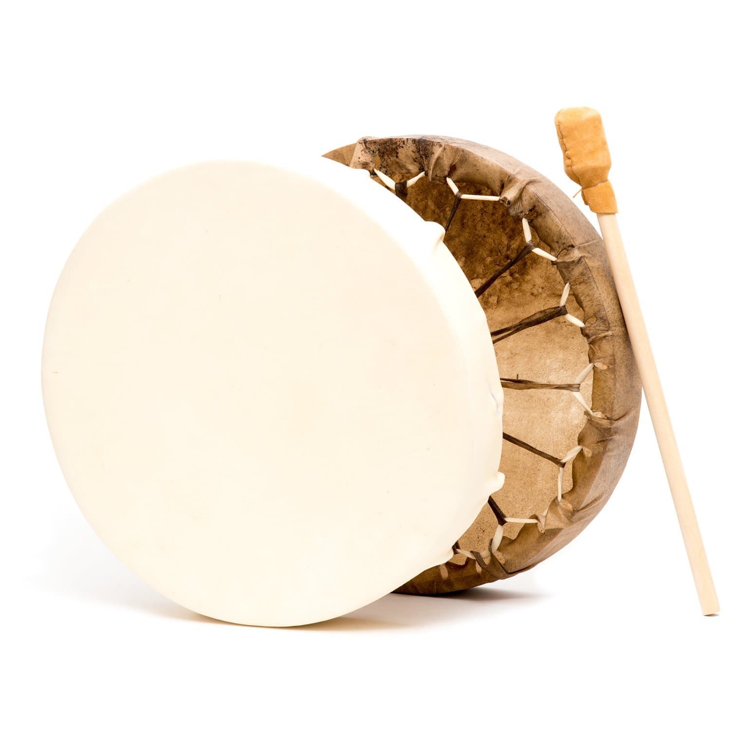 Native American Style 15 in. Cow Hide Frame Hand Drum