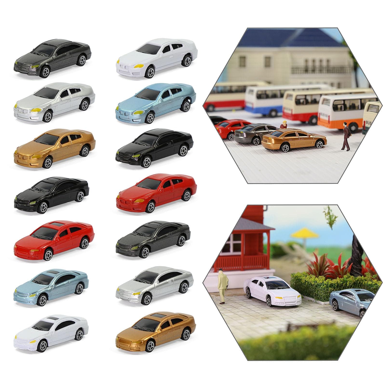 50pcs HO Scale 1:87 1:100 Model Car Model Train Layout Building Accessories Scenery (50pcs - 1:100 Scale)