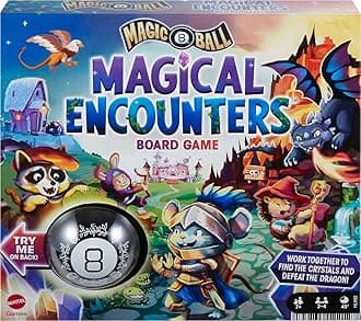Mattel Games Magic 8 Ball Magical Encounters Board Game for Kids & Families, Cooperative Player Game with Real Magic 8 Ball