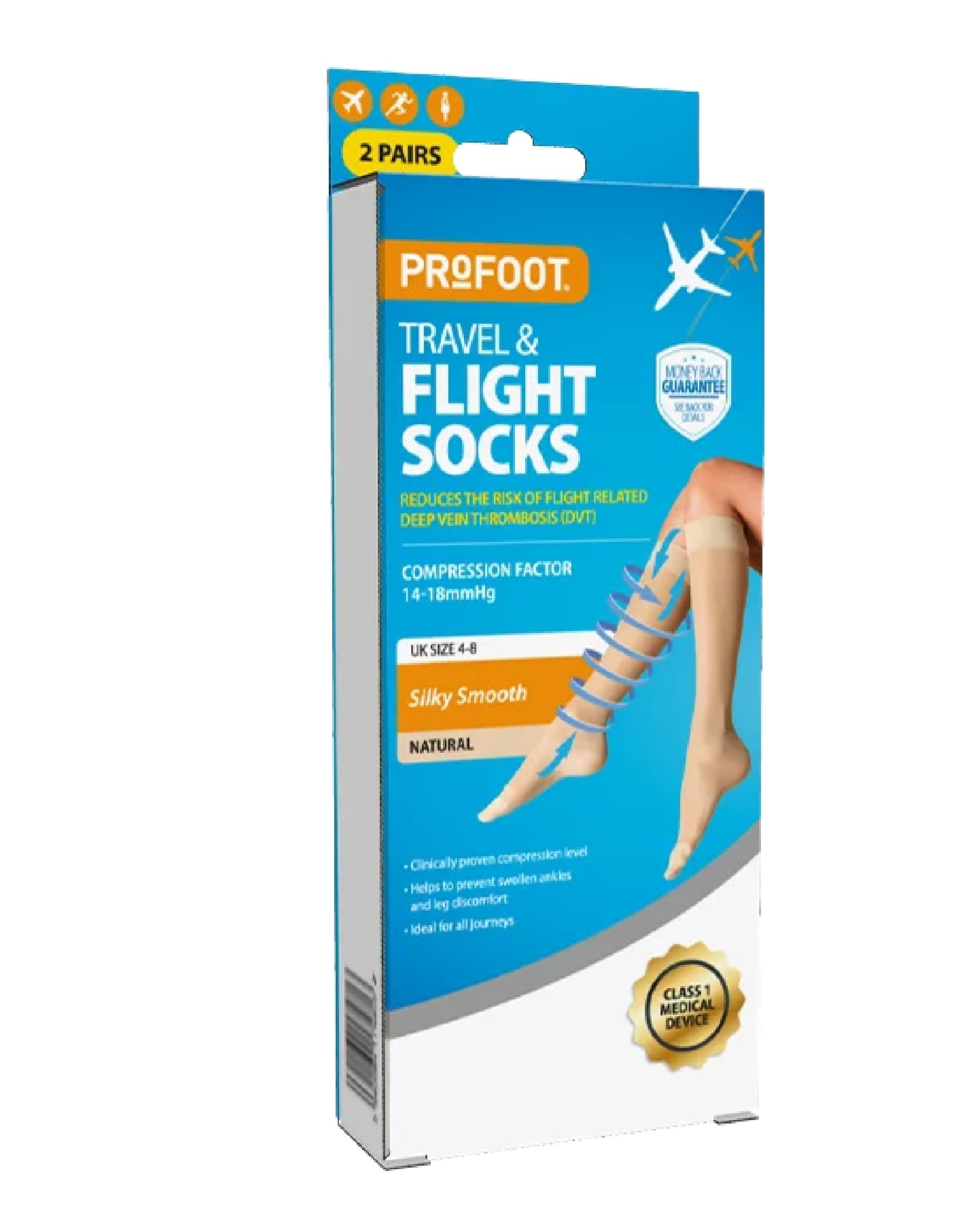 Profoot Flight Compression Socks, Clinically Proven Compression Socks for Travel, Reduces The Risk of Deep Vein Thrombosis (DVT), High Knee Supportive Socks For Flights