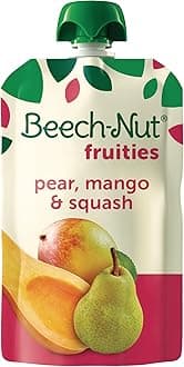 Beech-Nut Baby Food Pouches, Pear Mango Squash Fruit Puree Baby & Toddler Food, 3.5 oz (12 Pack)