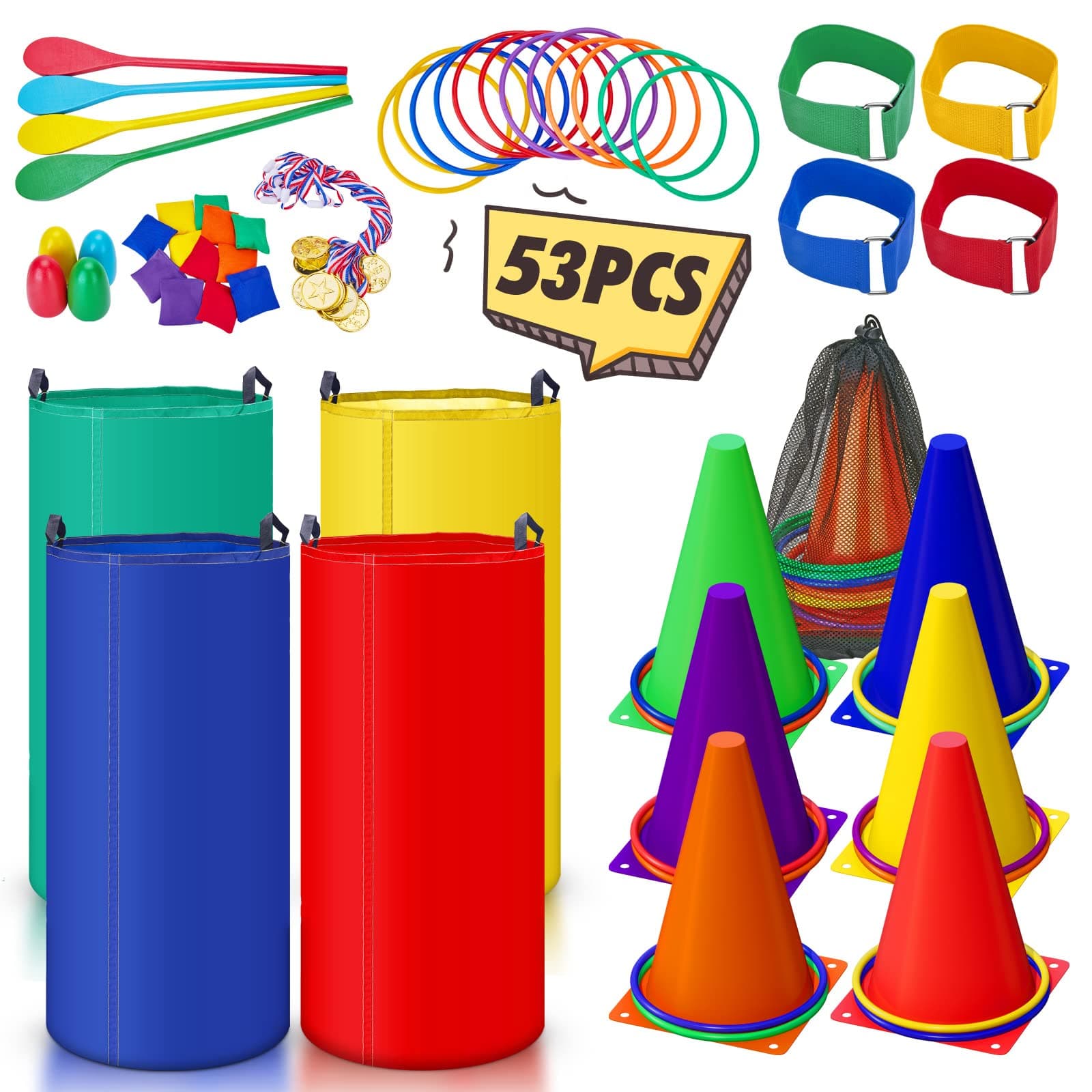 53PCS Sack Race Bags Set