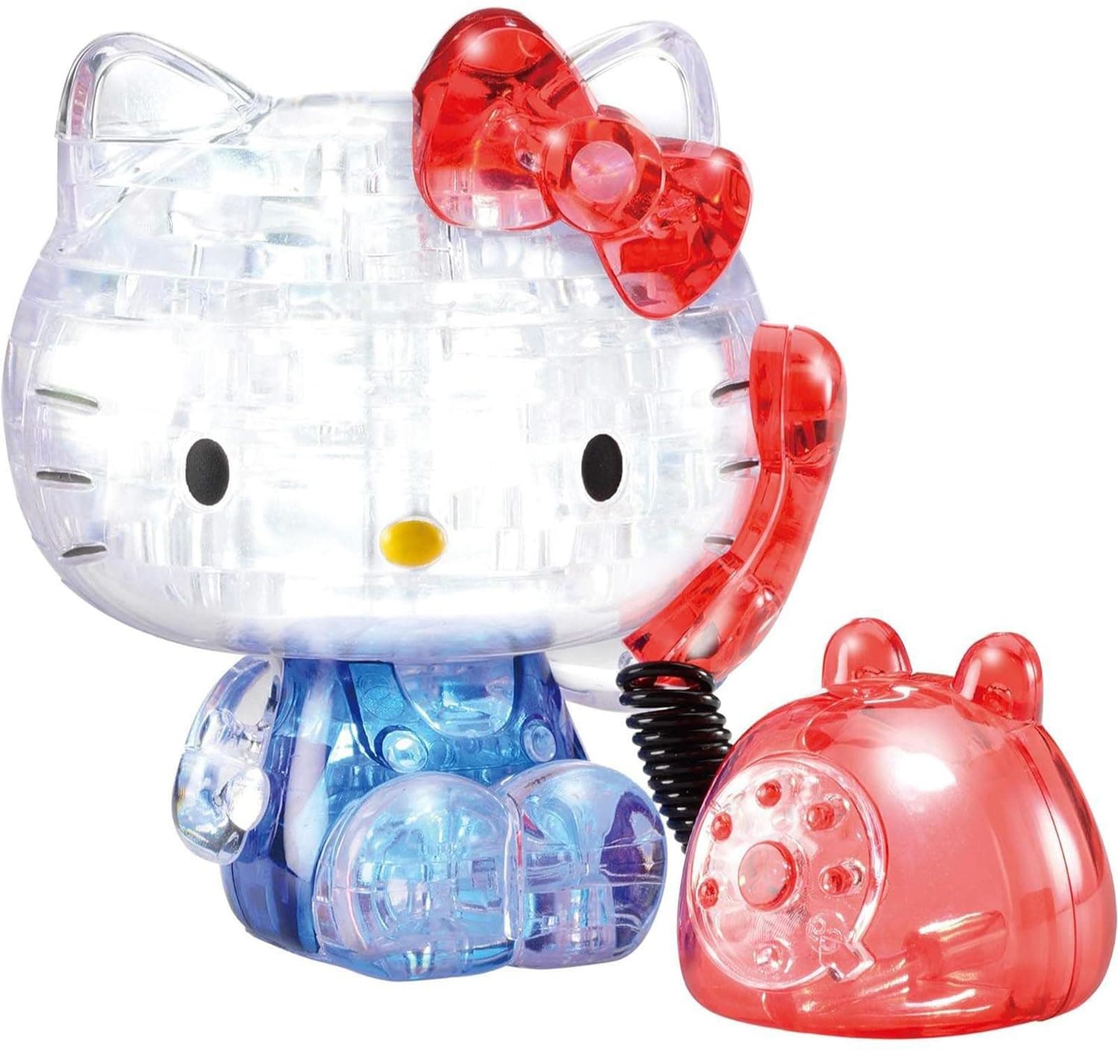 HANAYAMA 【Transparent 3D Jigsaw Puzzle】 Crystal Gallery Sanrio Hello Kitty Telephone Crystal-like Figure Interior Suitable for ages 7 and up