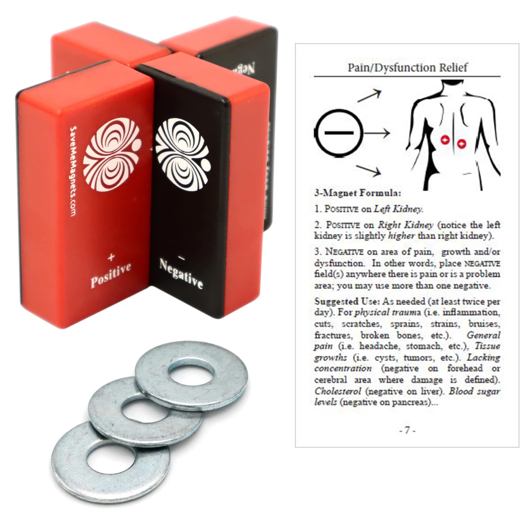 savememagnets.com Biomagnetism: Magnetic Therapy Kit - DIY Quick Start - (3 Magnets and Illustrated Instructional Booklet)