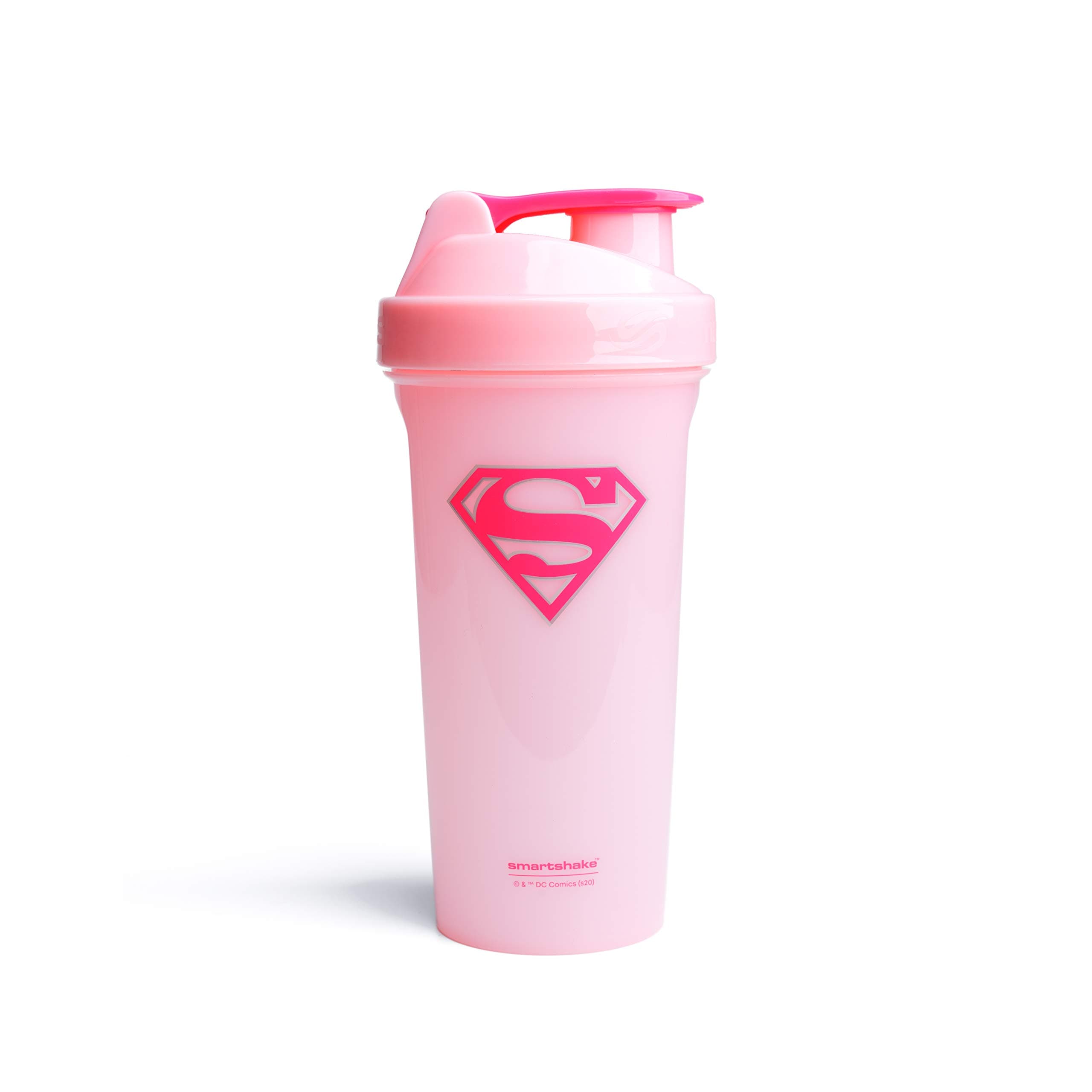 Smartshake Lite Justice League Protein Shaker Bottle 800ml – DC Comics Water Bottle, Leakproof BPA Free Gym Shaker And Protein Powder - Supergirl