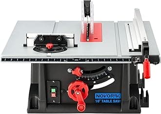 10“ Portable Table Saw, 10 Inch Heavy-Duty Table Saw with 15 Amp Motor, Benchtop 10-Inch with TCT Blade for Woodworking Included