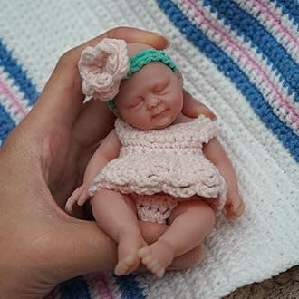 4.5 Inch Mini Reborn Baby Dolls ，Silicone Baby Girl Ellie,Tiny Silicone Baby Dolls ，Mini Realistic Newborn Baby Dolls Silicone Full Body Stress Relief-2