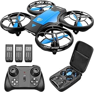 4DRC Mini Drone for Kids Hand Operated RC Quadcopter with 3 Batteries Longer Flight Time, Altitude Hold, Headless Mode, Throwing GO, 3D Flip and 3 Speed Modes Aeroplane for Beginners, Blue