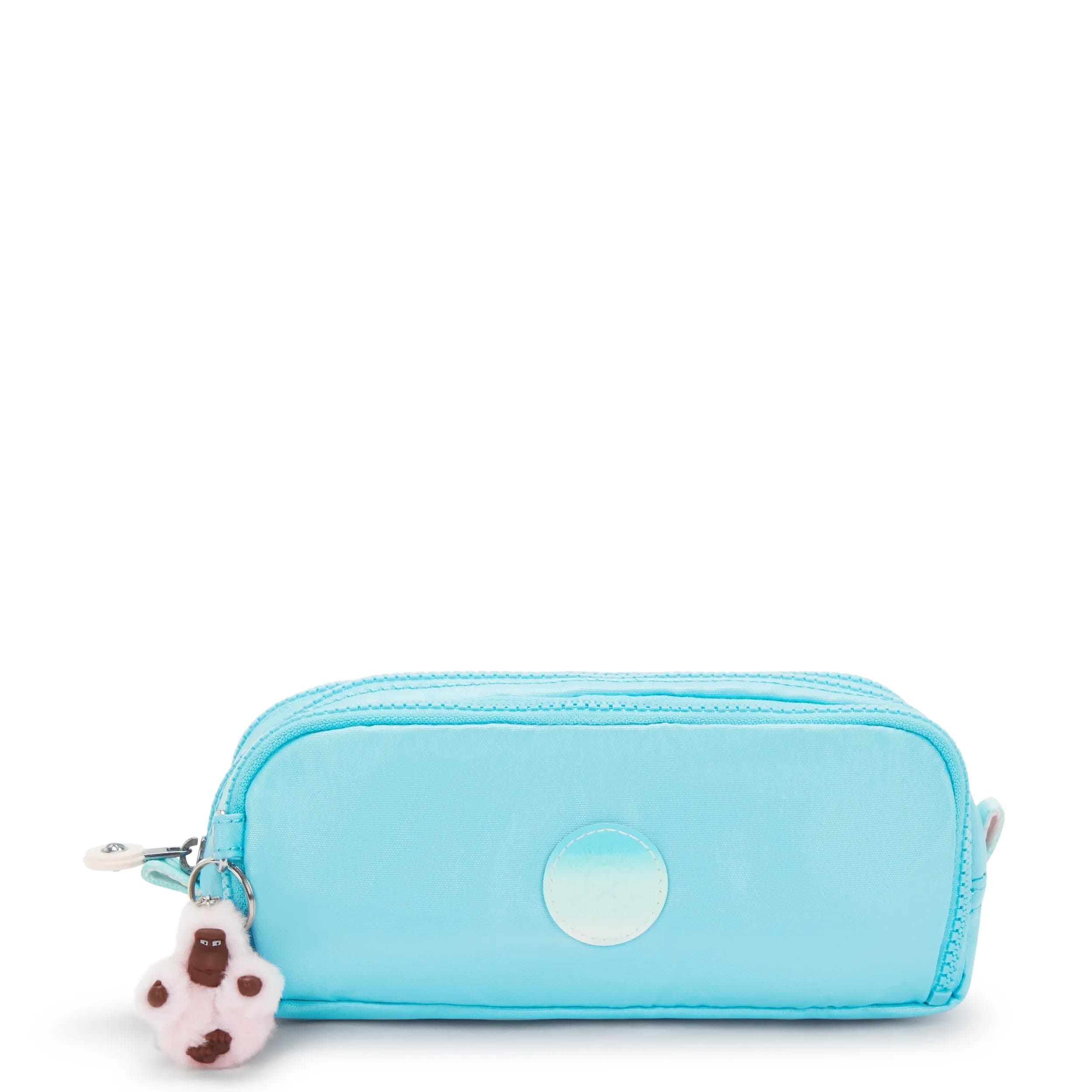 Kipling Gitroy Metallic Pencil Case Sea Blue Met