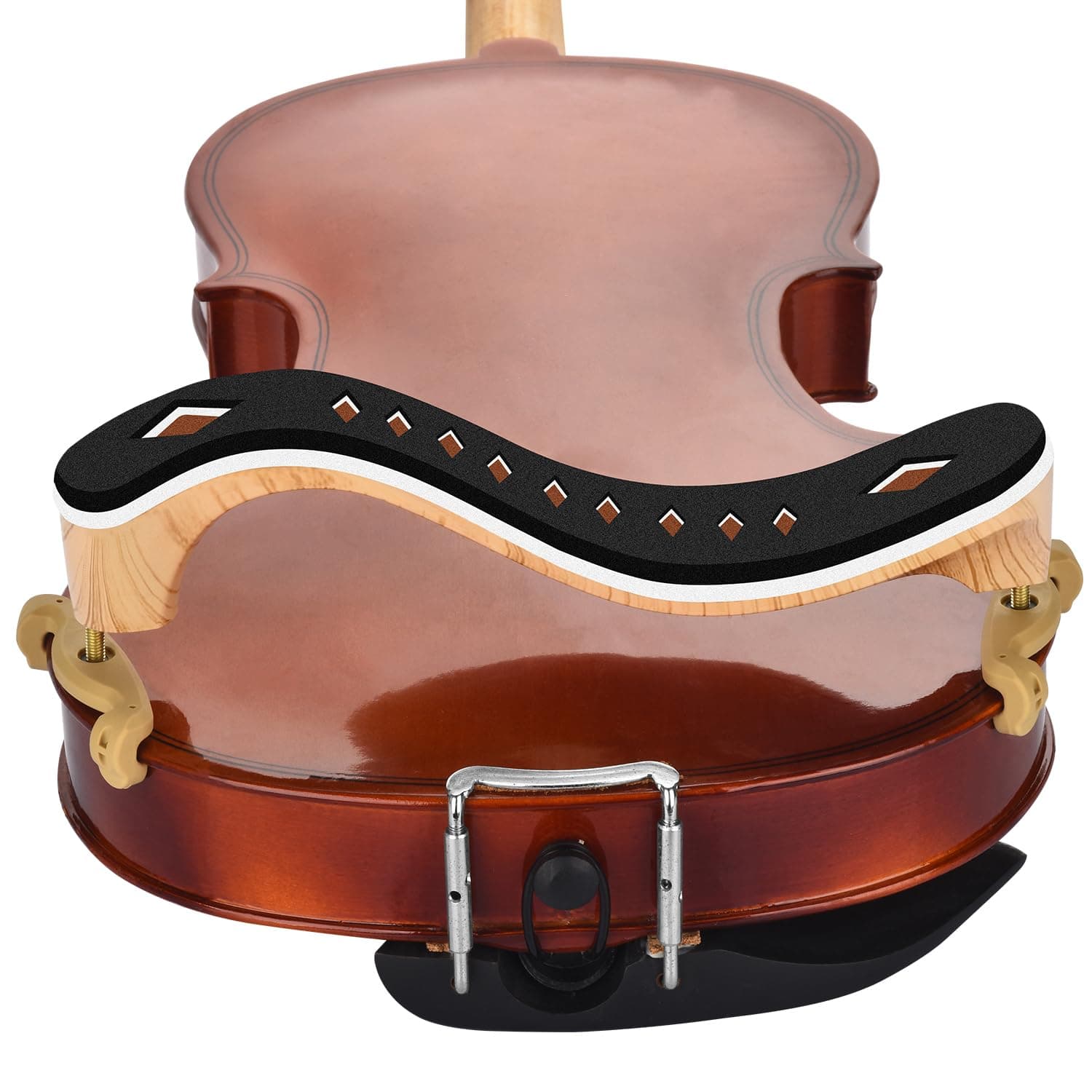 Violin Shoulder Rest for 4/4 and 3/4 Size, Violin Shoulder Rest with Adjustable Design for Width and Height, Easy to Adjust, Comfortable Soft Foam Pad, Silicone Claws Perfect Fit for Your Violin