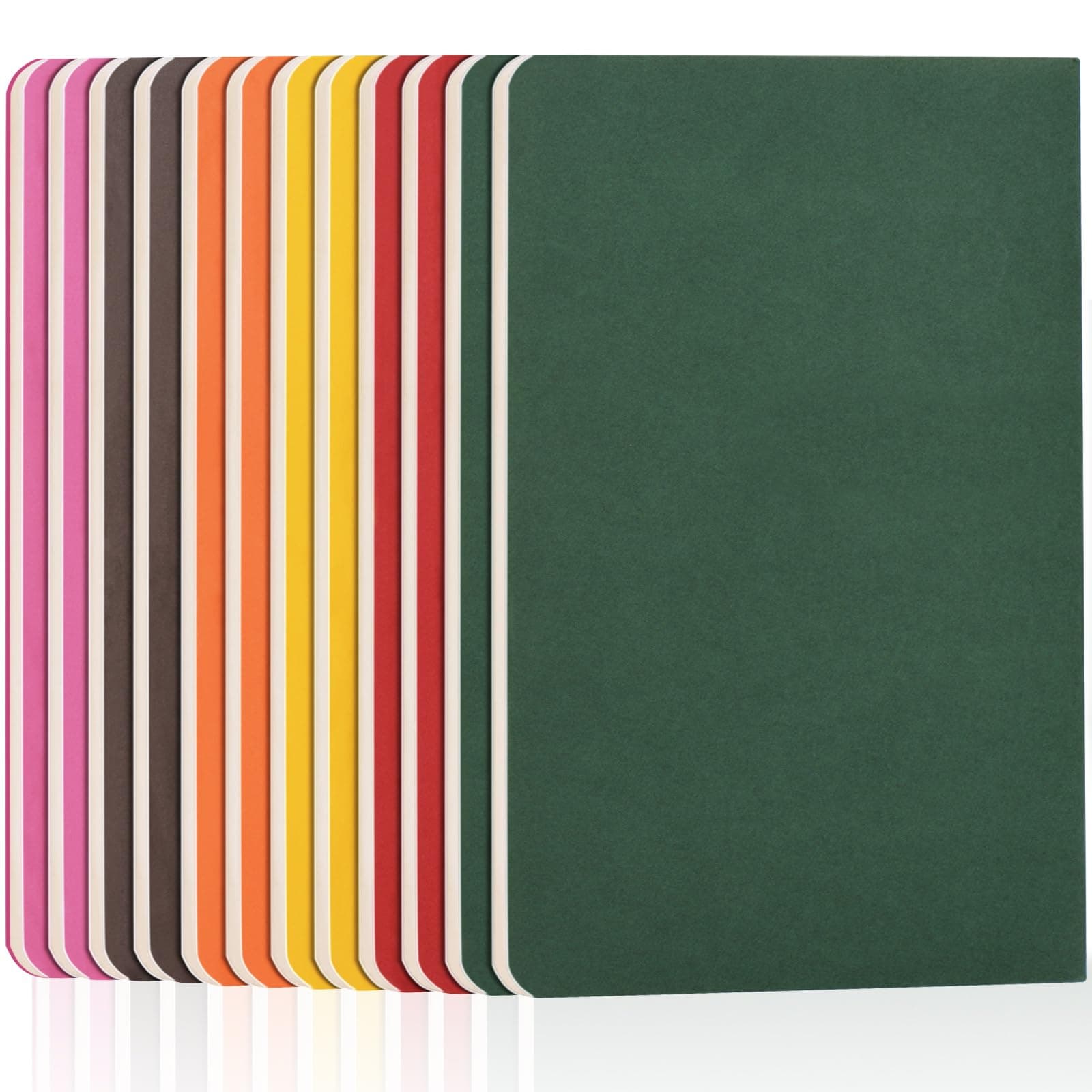 ZCZN A5 Lined Notebooks, 12-Pack, 60 Pages Each, Soft Cover Note Pads Set, 6 Vibrant Colours - Ideal for School, Study, Note-Taking