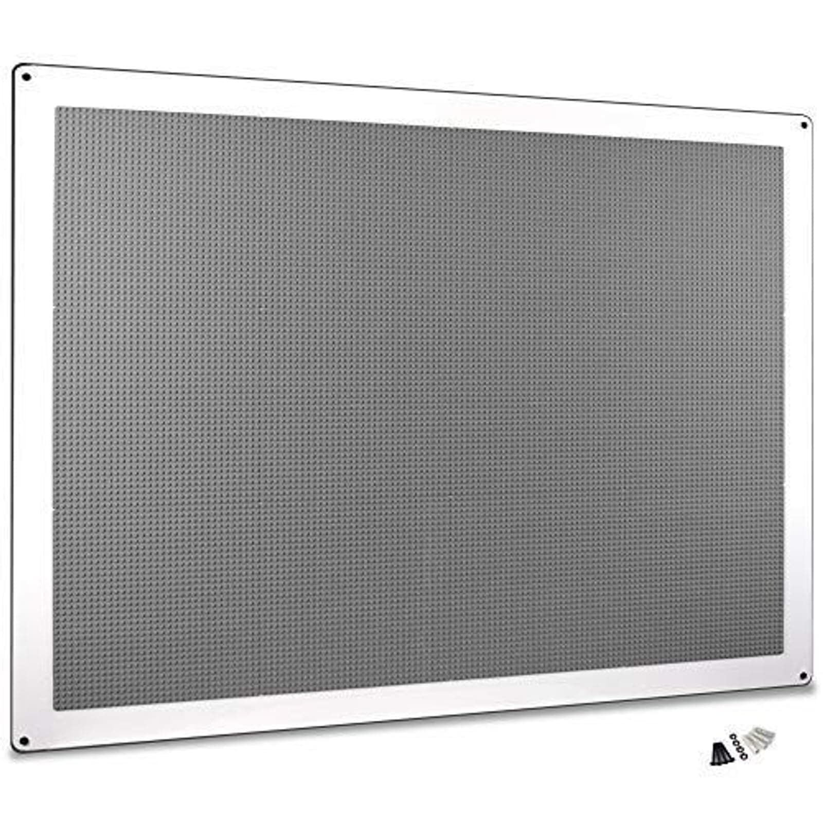 Sensory Wall Panel - 34 x 44 in, Gray - Building Brick Play Wall for Kids Activities & Toddler Play - Makerspace Furniture & Sensory Toy, Compatible with All Major Brick Brands