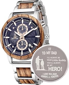 WASTIMEWooden Watch for Men Women, Stylish Chronograph Military Casual Calendar Wood Watches