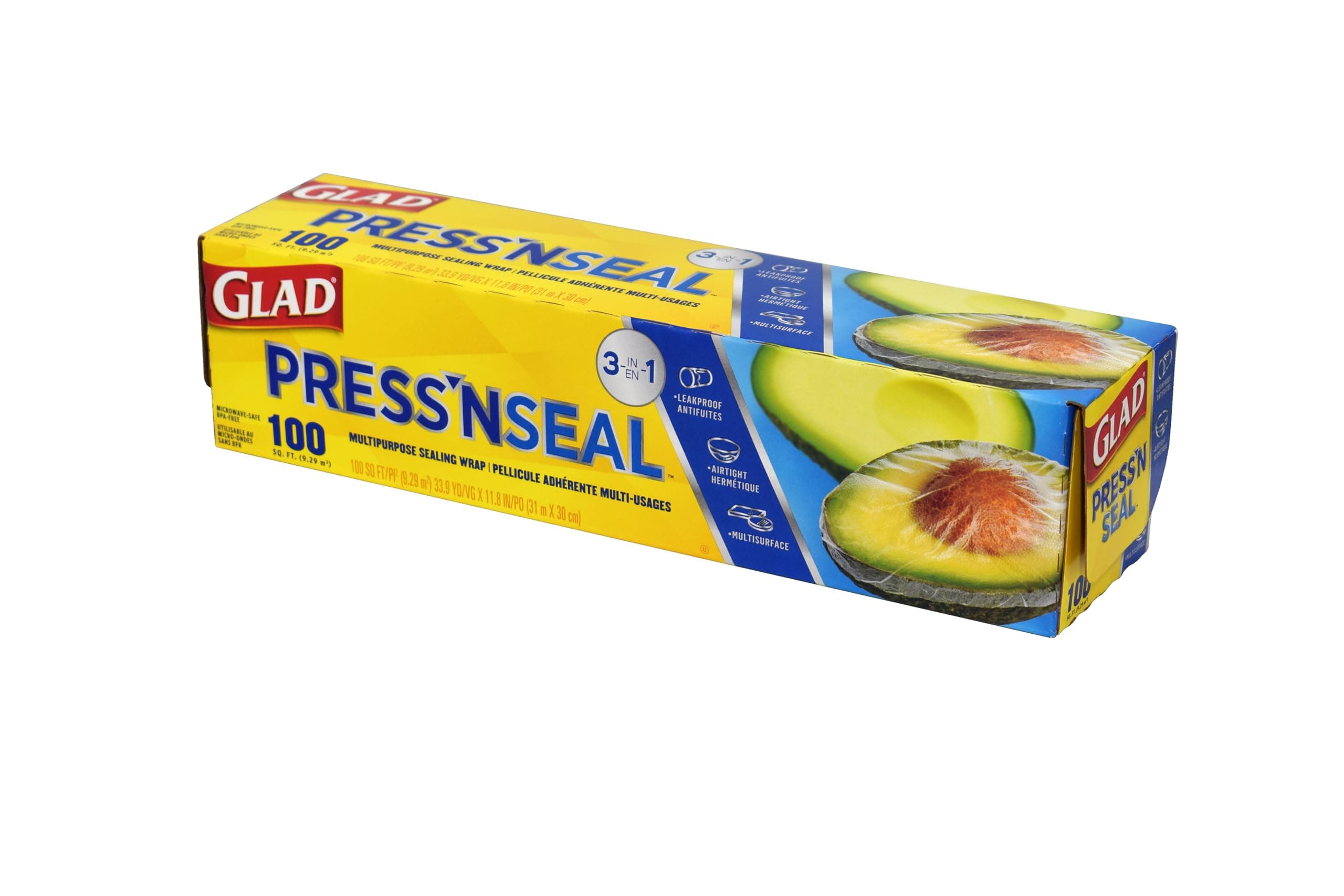 Sealable Plastic Wrap Press'n Seal with Griptex, 100 sq ft 33.8YD x 11.8IN (Packaging May vary)