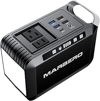 MARBERO Portable Power Bank with AC Outlet, 120W/110V Portable Battery Bank, 24000mAh Charger, AC Outlet Power Supply, Outdoor Camping Power Station