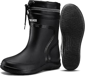 Rain Boots for Men Waterproof Mens Mid-Calf with PVC Rubber Boots Mens Mud Boots, Garden Boots Comfort Lightweight Gardening Fishing Shoes for Yard Farm Outdoor Work