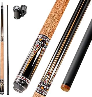 KONLLEN Carbon Fiber Pool Cue Stick 58-inch Professional Pool Sticks for Adults Full Carbon Technology Low Deflection Pool Cue Billiard Cues with 12.5mm Tip (Easy to Control, Pro Taper, Ultra-Smooth)