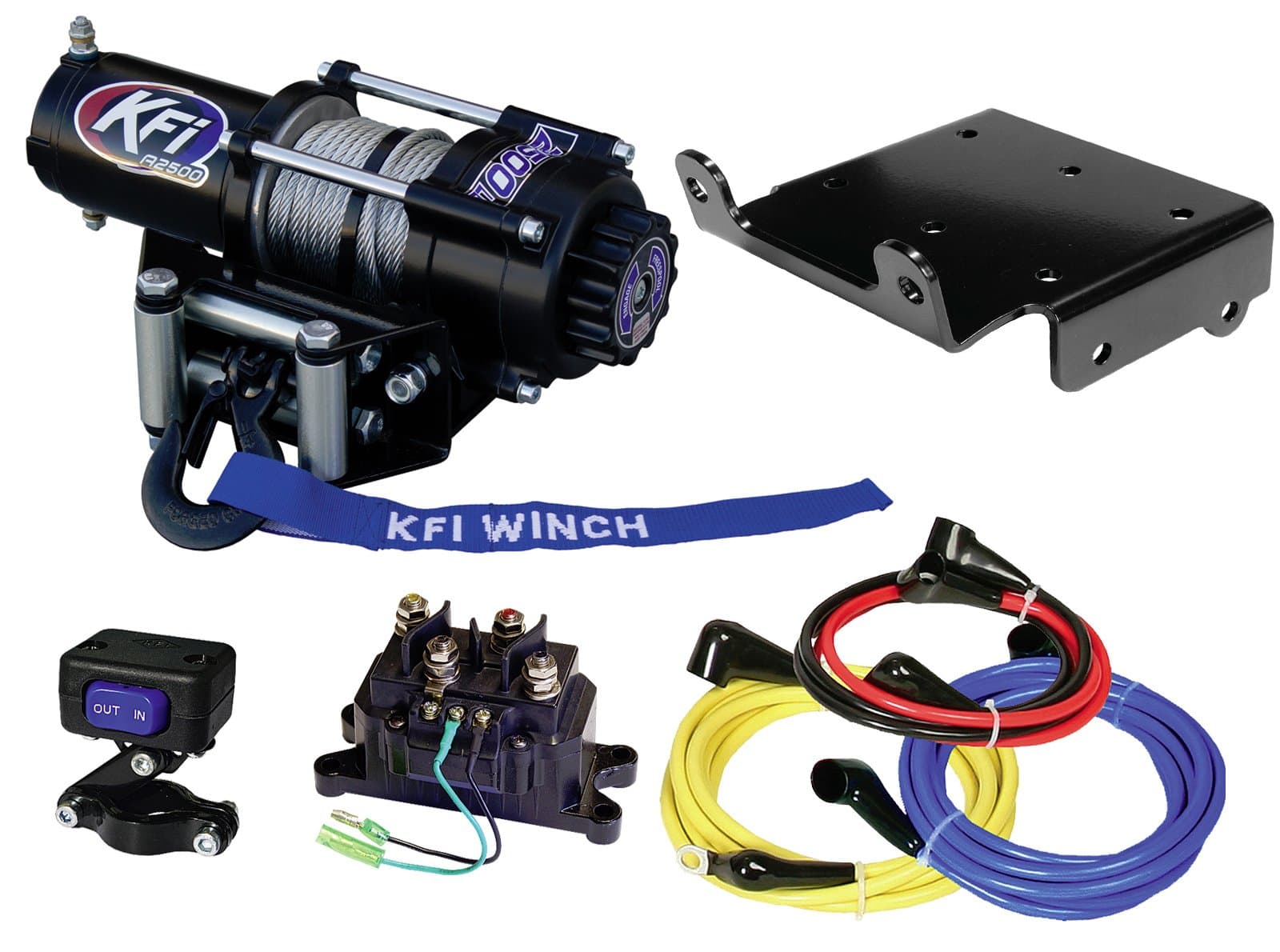 KFI Combo Kit - A2500-R2 2500 lb Winch & Winch Mount - Compatible/Replacement for 2008-2021 Suzuki LTA750 King Quad 750 - All Models