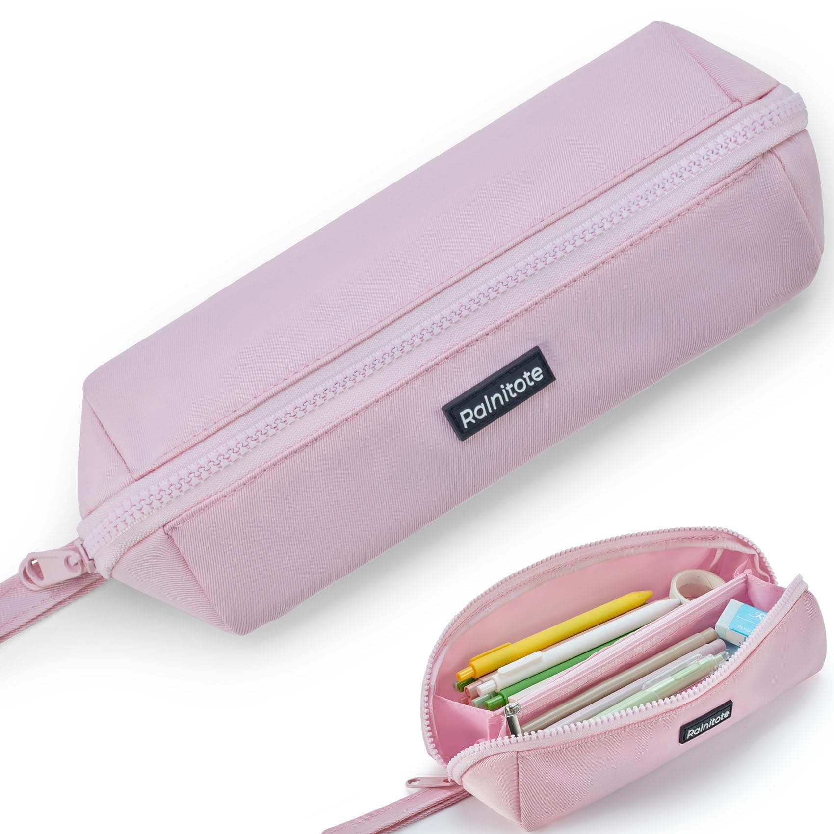 Large Pencil Case with 180° Open Design, Big Capacity Pen Bag for Girls & Boys, Aesthetic & Cute Pencil Pouch for School, Office, Makeup & Tech Accessories-Pink