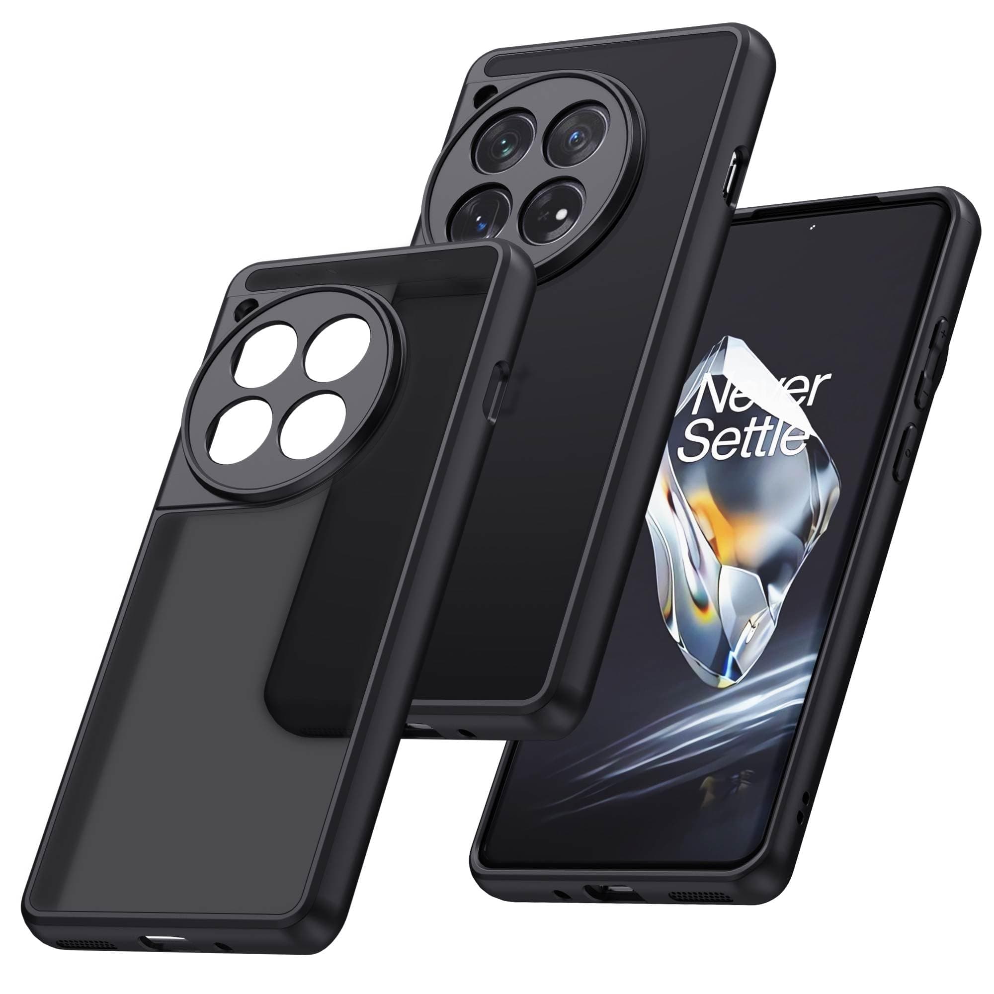 MAKAVO for OnePlus 12R Case, Translucent Matte Shockproof Bumper Case with Camera Cover for One Plus 12R, Slim Thin Yet Military Grade Drop Proof Silicone Phone Cover