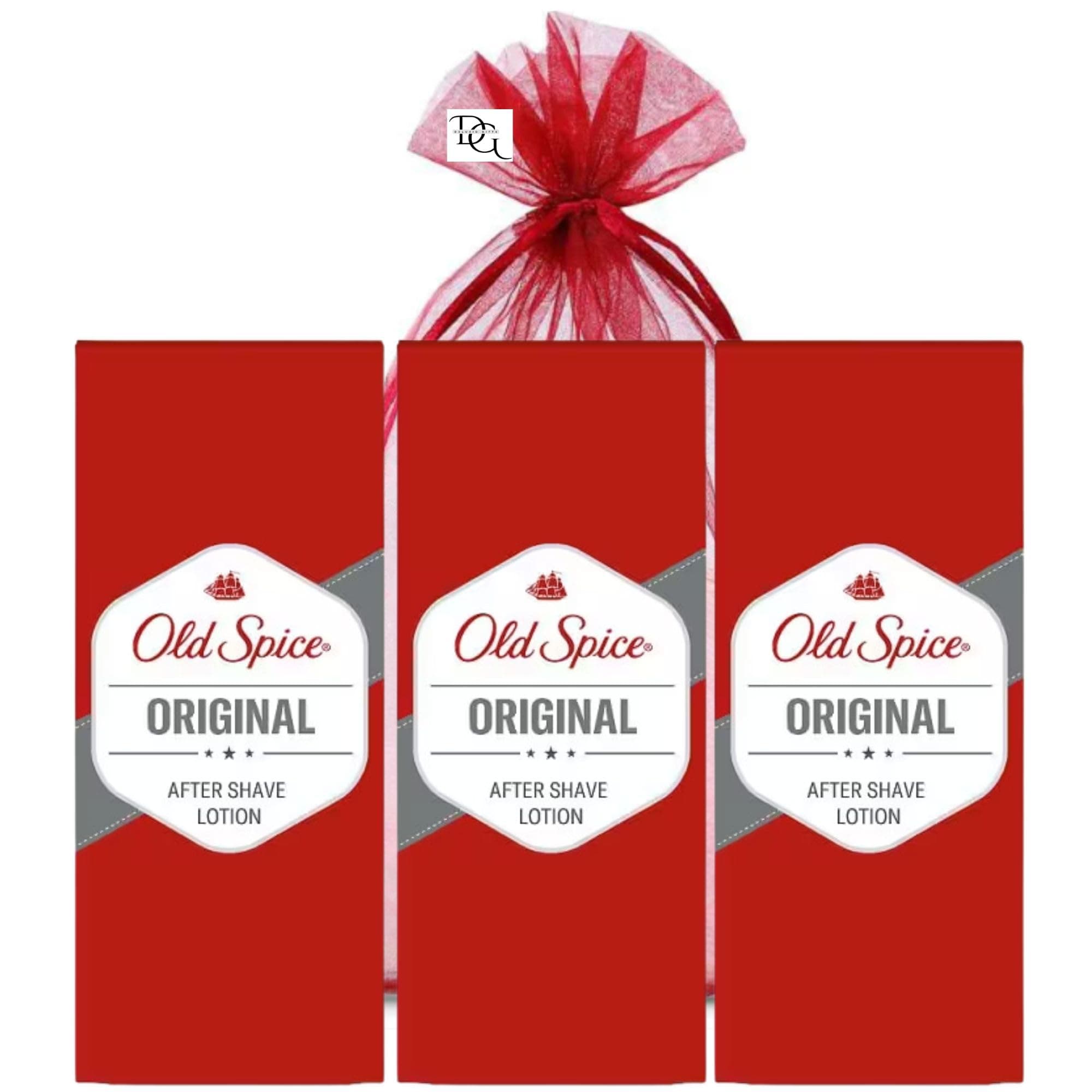 Original After Shave Lotion for Men Bundle with Old Spice Aftershave Lotion 100ml x3 with Deluxio Gifts Gift Bag