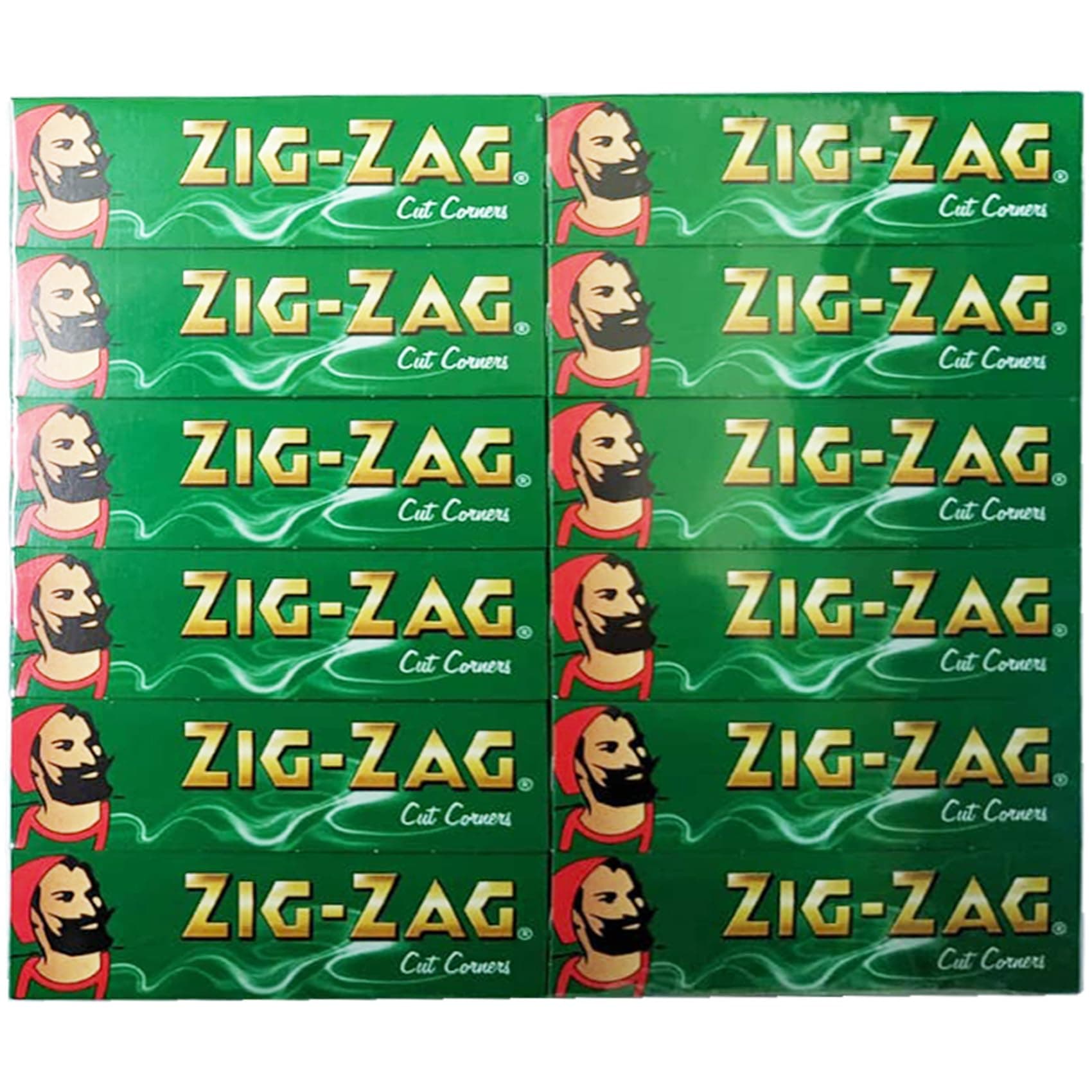 ROLLING Papers 1200 x ZIG ZAG GREEN Rizla Cut Corners Tobacco Cigarette Fine Medium Smoking Filter Tips UK FREE P&P